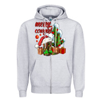 Heather Grey merry cowgirl  boots and cactus with gifts Zipper Hoodie - AdoDesignShop