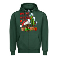 Sports Green merry cowgirl  boots and cactus with gifts Zipper Hoodie - AdoDesignShop