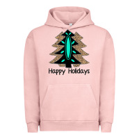 Pigment Salmon Happy Holidays Tree Urban Hoodie - Bettercallsaul