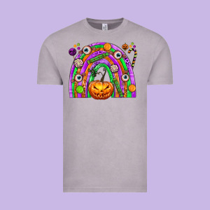 Halloween Rainbow Vintage Tee Designed By Texasbilliewilder