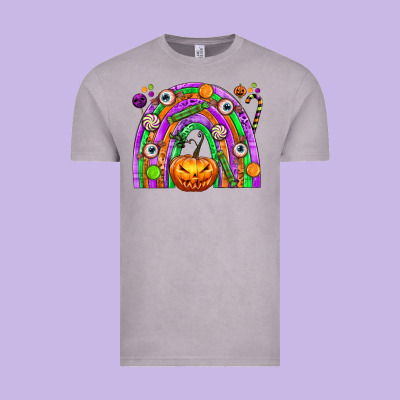 Halloween Rainbow Vintage Tee Designed By Texasbilliewilder