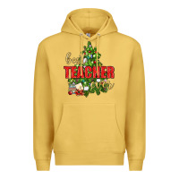 Antique Gold Best Teacher Ever With Christmas Tree Premium Hoodie - BundleAndBundleShop