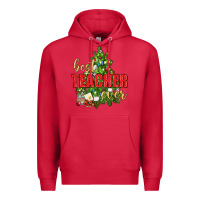 Cardinal Best Teacher Ever With Christmas Tree Premium Hoodie - BundleAndBundleShop