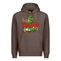 Coffee Best Teacher Ever With Christmas Tree Premium Hoodie - BundleAndBundleShop