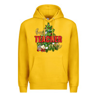 Lemon Best Teacher Ever With Christmas Tree Premium Hoodie - BundleAndBundleShop
