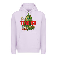 Lilac Best Teacher Ever With Christmas Tree Premium Hoodie - BundleAndBundleShop