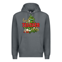 Rock Best Teacher Ever With Christmas Tree Premium Hoodie - BundleAndBundleShop