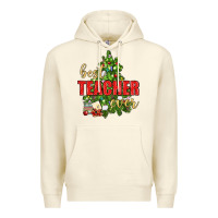 Sandshell Best Teacher Ever With Christmas Tree Premium Hoodie - BundleAndBundleShop
