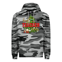 Slate Camo Best Teacher Ever With Christmas Tree Premium Hoodie - BundleAndBundleShop