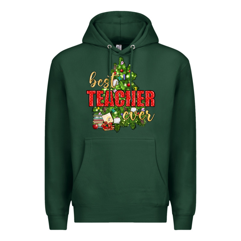 Best Teacher Ever With Christmas Tree Premium Hoodie by BundleAndBundleShop | Teevron