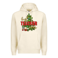 Tofu Best Teacher Ever With Christmas Tree Premium Hoodie - BundleAndBundleShop