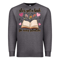 Charcoal Heather she's got a book for every situation Premium Sweatshirt - MaliasSmallBusiness