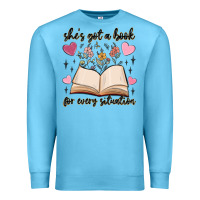 Ocean Blue she's got a book for every situation Premium Sweatshirt - MaliasSmallBusiness