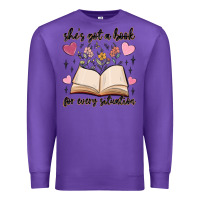 Purple she's got a book for every situation Premium Sweatshirt - MaliasSmallBusiness