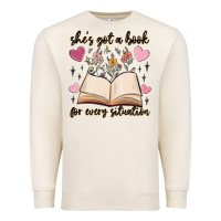 Sandshell she's got a book for every situation Premium Sweatshirt - MaliasSmallBusiness