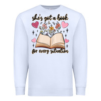 White she's got a book for every situation Premium Sweatshirt - MaliasSmallBusiness