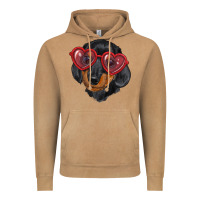 Vintage Camel Dachshund with love glasses Vintage Hoodie - RanaPortraitStore