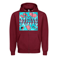 Burgundy nurse heart beat seamless pattern Zipper Hoodie - BundleAndBundleShop