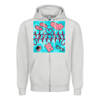 Dove Grey nurse heart beat seamless pattern Zipper Hoodie - BundleAndBundleShop