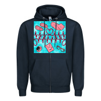 Navy nurse heart beat seamless pattern Zipper Hoodie - BundleAndBundleShop