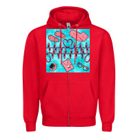 Red nurse heart beat seamless pattern Zipper Hoodie - BundleAndBundleShop