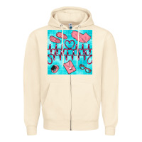 Sandshell nurse heart beat seamless pattern Zipper Hoodie - BundleAndBundleShop