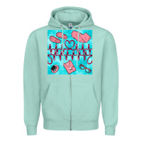 Seafoam nurse heart beat seamless pattern Zipper Hoodie - BundleAndBundleShop