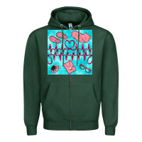 Sports Green nurse heart beat seamless pattern Zipper Hoodie - BundleAndBundleShop