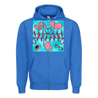True Royal nurse heart beat seamless pattern Zipper Hoodie - BundleAndBundleShop