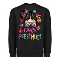 Black hello preschool kid Heavyweight Sweatshirt - texasbilliewilder