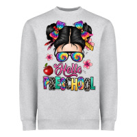 Heather Grey hello preschool kid Heavyweight Sweatshirt - texasbilliewilder