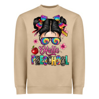 Hello Preschool Kid Heavyweight Sweatshirt | Teevron