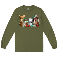 Army Green coffee tools coffee cups Long Sleeve Tee - AdoDesignShop