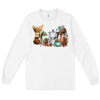 White coffee tools coffee cups Long Sleeve Tee - AdoDesignShop
