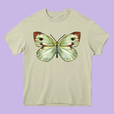 Cabbage Butterfly Heavy Core Tee Designed By Lillyallendesigns