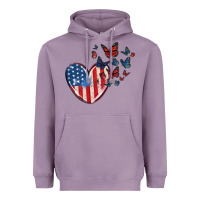 Lavender 4th of july american flag heart butterfly Heavyweight Hoodie - MaliasSmallBusiness