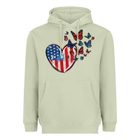 Matcha 4th of july american flag heart butterfly Heavyweight Hoodie - MaliasSmallBusiness