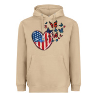 Mushroom 4th of july american flag heart butterfly Heavyweight Hoodie - MaliasSmallBusiness