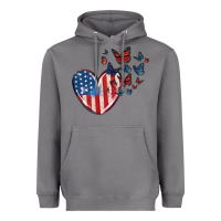 Storm 4th of july american flag heart butterfly Heavyweight Hoodie - MaliasSmallBusiness