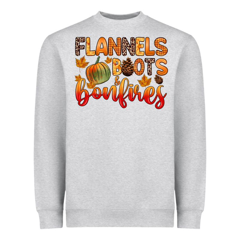 Flannels Boots And Bonfires Heavyweight Sweatshirt by Zillion Design Studio | Teevron