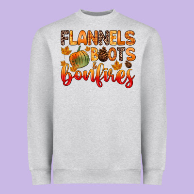 Flannels Boots And Bonfires Heavyweight Sweatshirt Designed By Zillion Design Studio