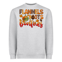 Heather Grey flannels boots and bonfires Heavyweight Sweatshirt - Zillion Design Studio