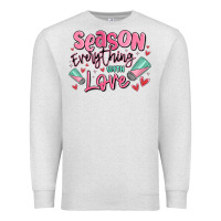 Oatmeal Heather season everything with love Premium Sweatshirt - MaliasSmallBusiness
