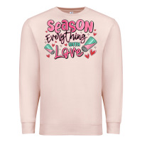 Pale Pink season everything with love Premium Sweatshirt - MaliasSmallBusiness