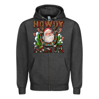 Charcoal Heather howdy santa Zipper Hoodie - AdoDesignShop