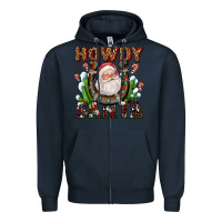 Navy howdy santa Zipper Hoodie - AdoDesignShop