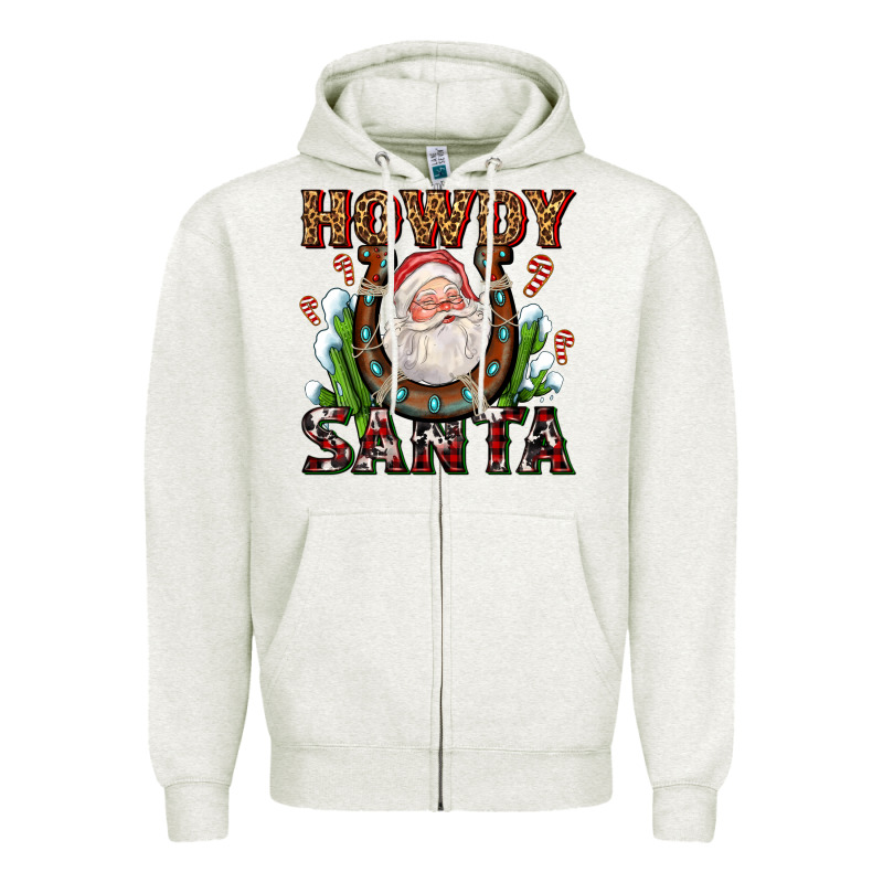 Howdy Santa Zipper Hoodie by AdoDesignShop | Teevron