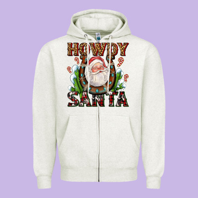 Howdy Santa Zipper Hoodie Designed By Adodesignshop