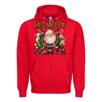 Red howdy santa Zipper Hoodie - AdoDesignShop