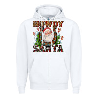 White howdy santa Zipper Hoodie - AdoDesignShop